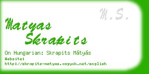 matyas skrapits business card