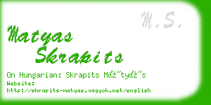 matyas skrapits business card